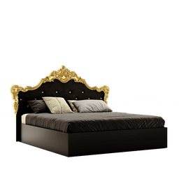 Двоспальне ліжко Jennifer 160x200 см Глянець чорний без каркасу MiroMark