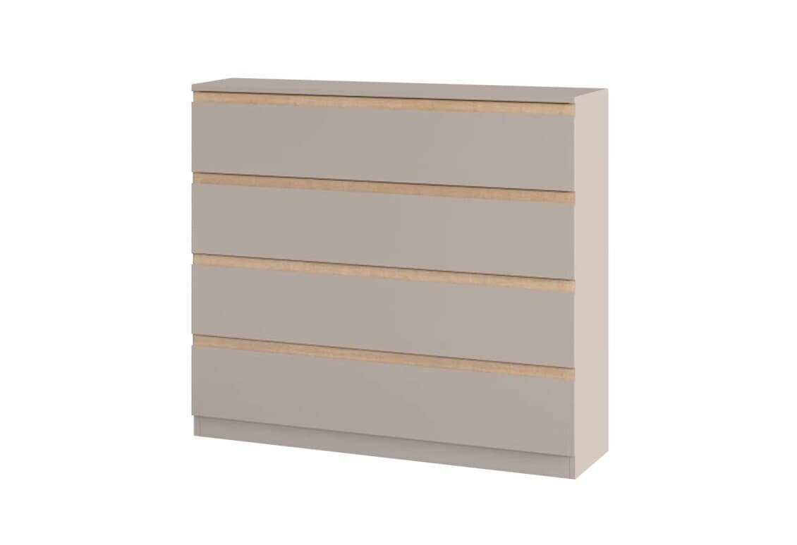 Комод Фріда з 4 шухлядами 100 см, тоффі / дуб сонома