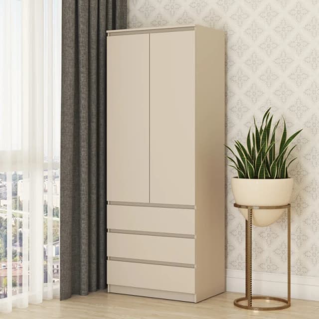 Шафа розпашна з ящиками MebelStar Нео 2Д3Ш 80x50x210 см Кашемір