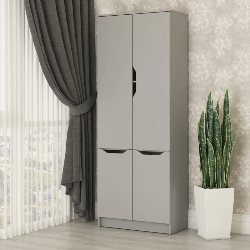 Шафа розпашна 4Д Лілу 80x40x210 см Сіра мишка