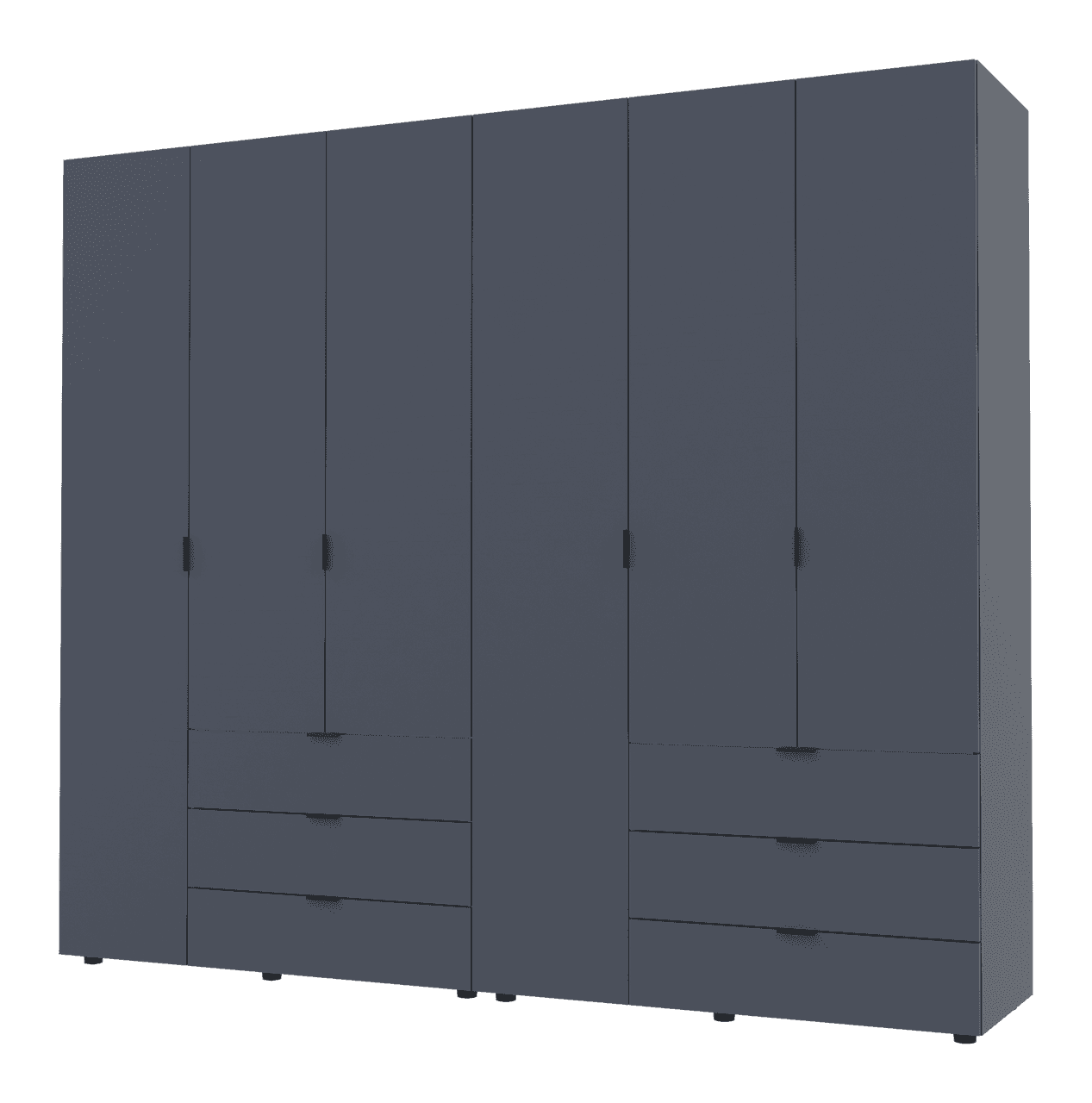 Розпашна Шафа для одягу Doros Гелар комплект Графіт 3+3 ДСП 232,4х49,5х203,4 (42002126)