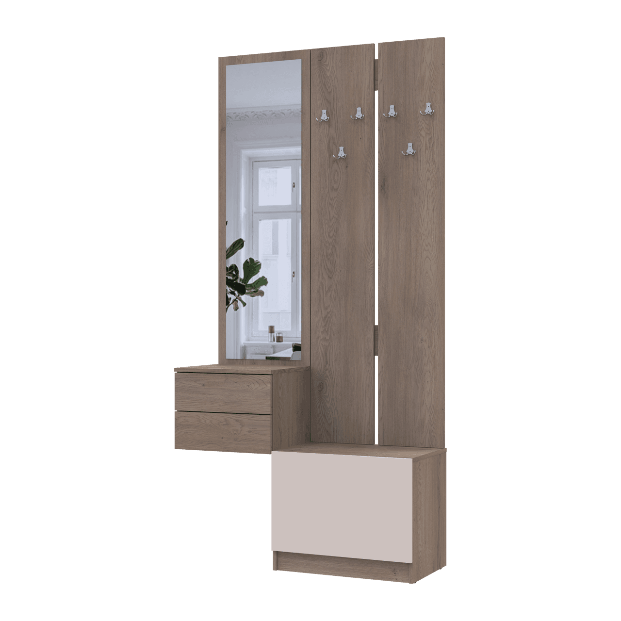 Передпокій Doros Сола 2+3 Канноло/Кашемір ДСП / дзеркало 105х40х215 (42005234)