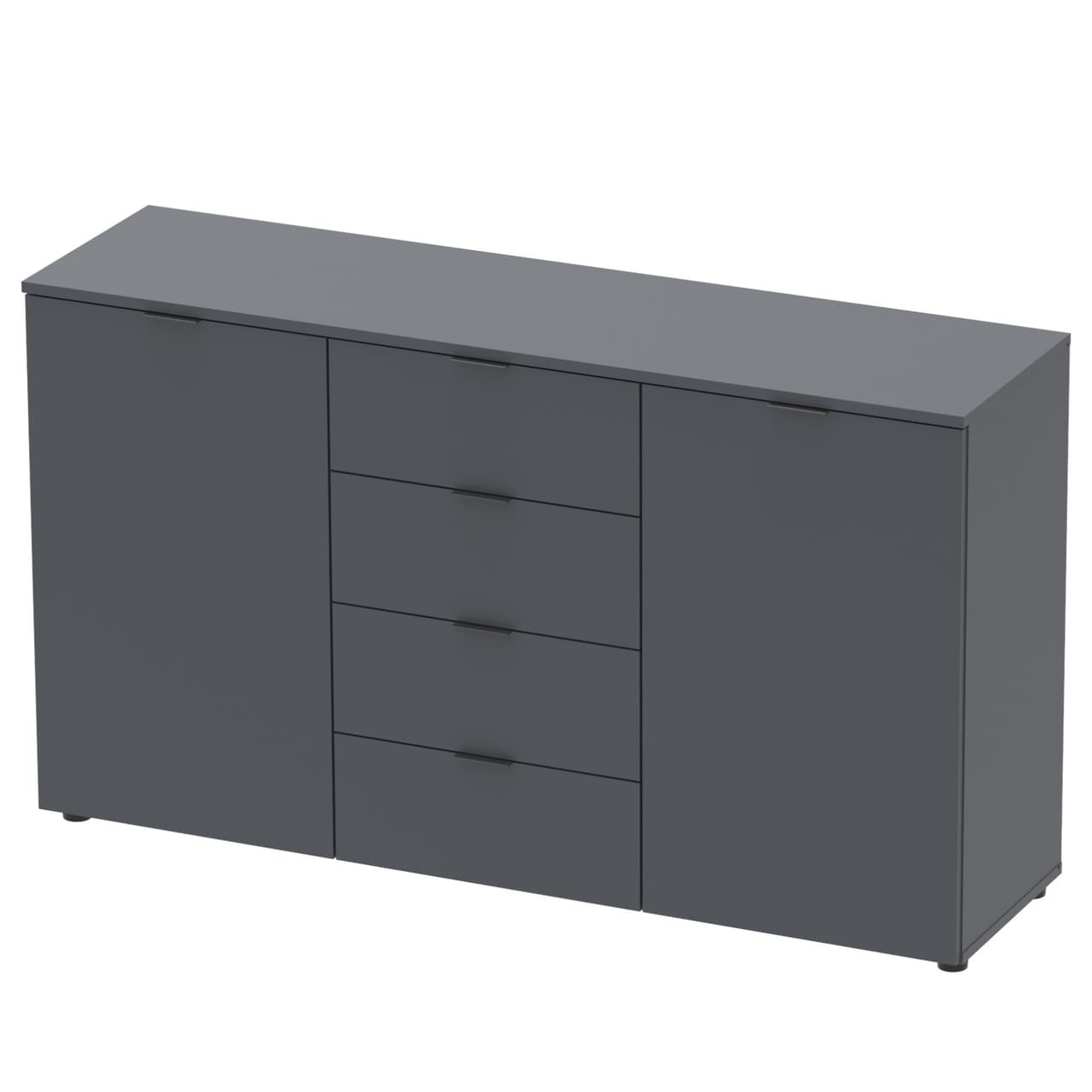 Комод Doros Рон 5 Графіт 2 фасади 4 шухляди 140х38х81 (44900235)