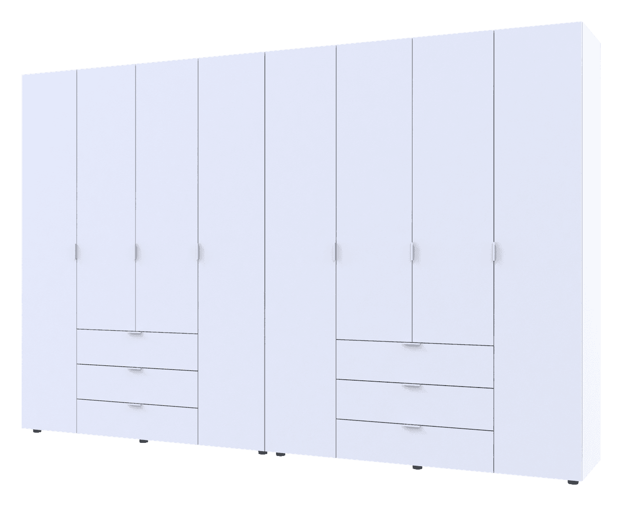 Розпашна Шафа для одягу Doros Гелар комплект Білий 4+4 ДСП 310х49,5х203,4 (42002121)