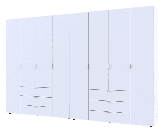Розпашна Шафа для одягу Doros Гелар комплект Білий 4+4 ДСП 310х49,5х203,4 (42002121)