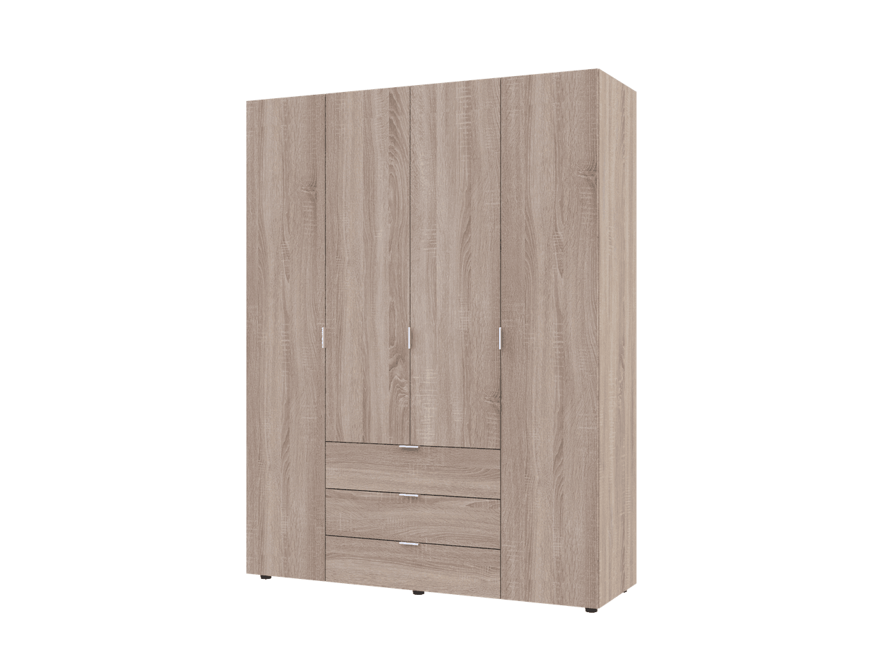 Розпашна Шафа для одягу Doros Гелар Дуб Cонома 4 ДСП 155х49,5х203,4 (80397560)
