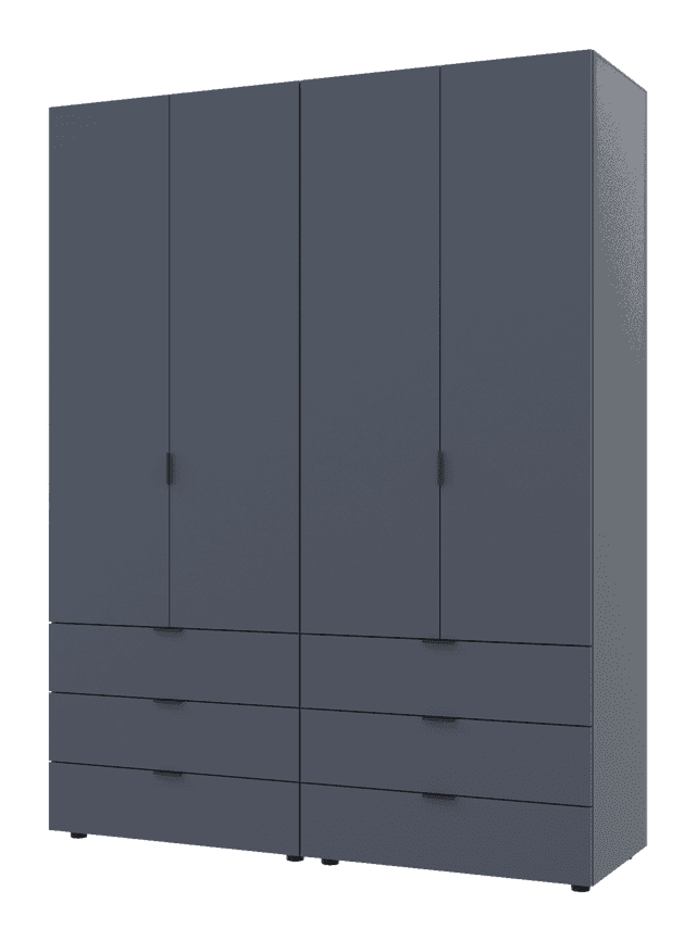 Розпашна Шафа для одягу Doros Гелар комплект Графіт 2+2 ДСП 155х49,5х203,4 (42002131)