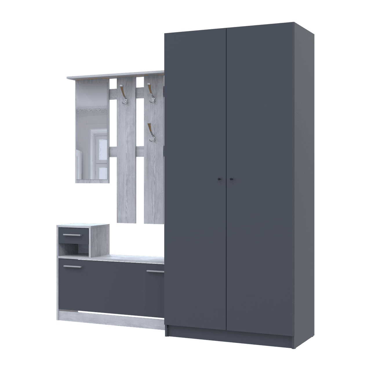 Передпокій Doros Alice та шафа Promo 2 ДСП Сосна Натті/Графіт 2 ДСП (42005198)