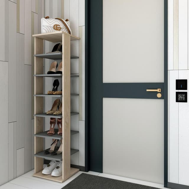 Полиця для взуття Doros Паоло Дуб Сонома/Графіт 38.4х38.4х153.4 (41516042)