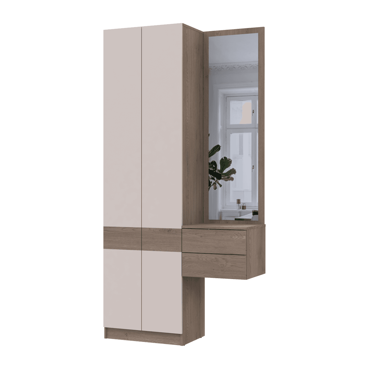 Передпокій Doros Сола 1+2 Канноло/Кашемір ДСП / дзеркало 105х40х215 (42005232)