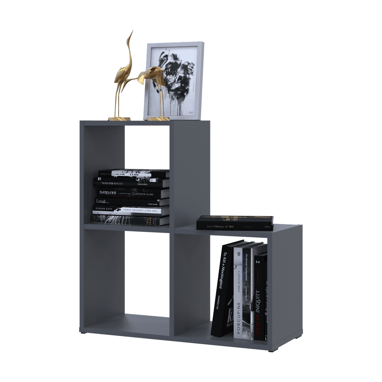 Стелаж Doros Степ 2х2 Графіт відкритий 69х28.8х71.4 (41516157)