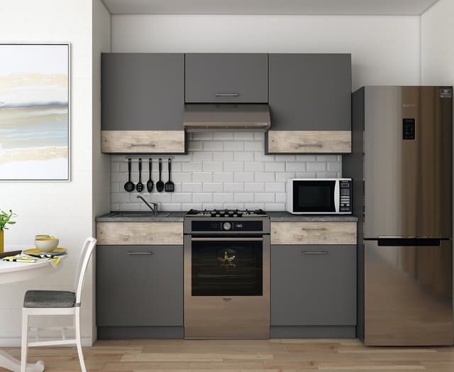 Кухня Лея Doros 1.8 м Графіт/Клондайк ДСП 180х60х250 (81000014)