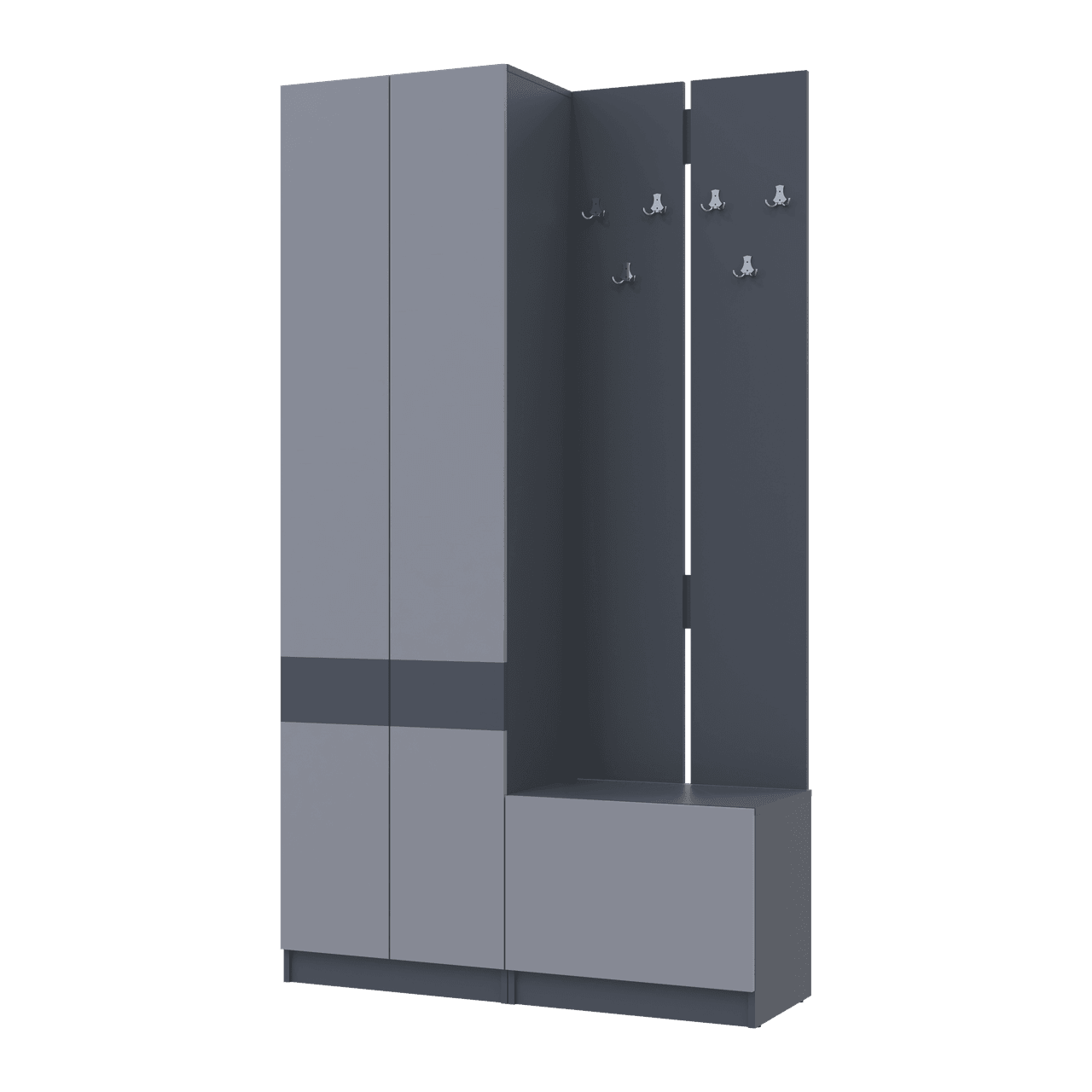 Передпокій Doros Сола 1+3 Doros Графіт/Сірий ДСП 120х40х215 (42005152)