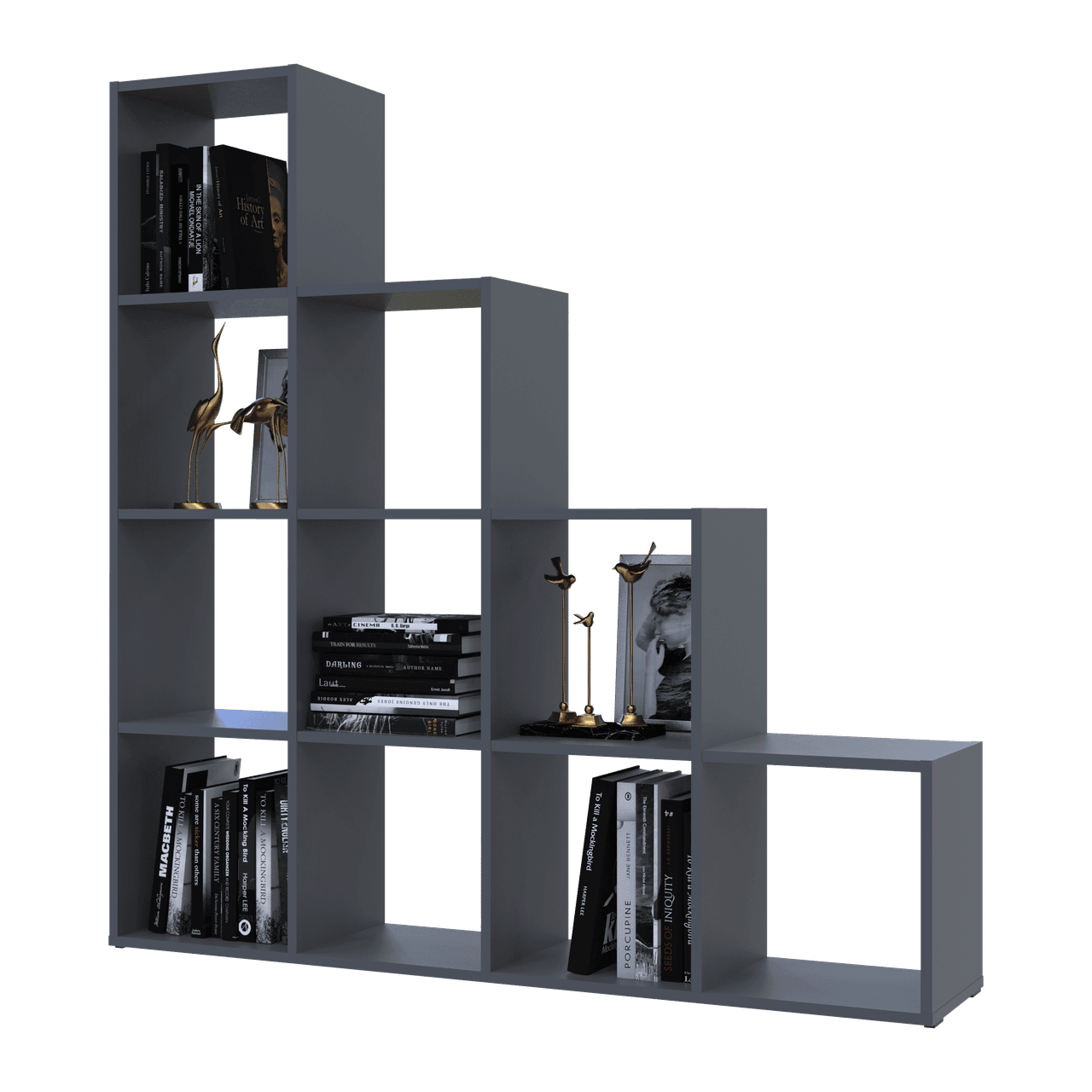 Стелаж Doros Степ 4х4 Графіт відкритий 136.2х28.8х140.7 (41516167)