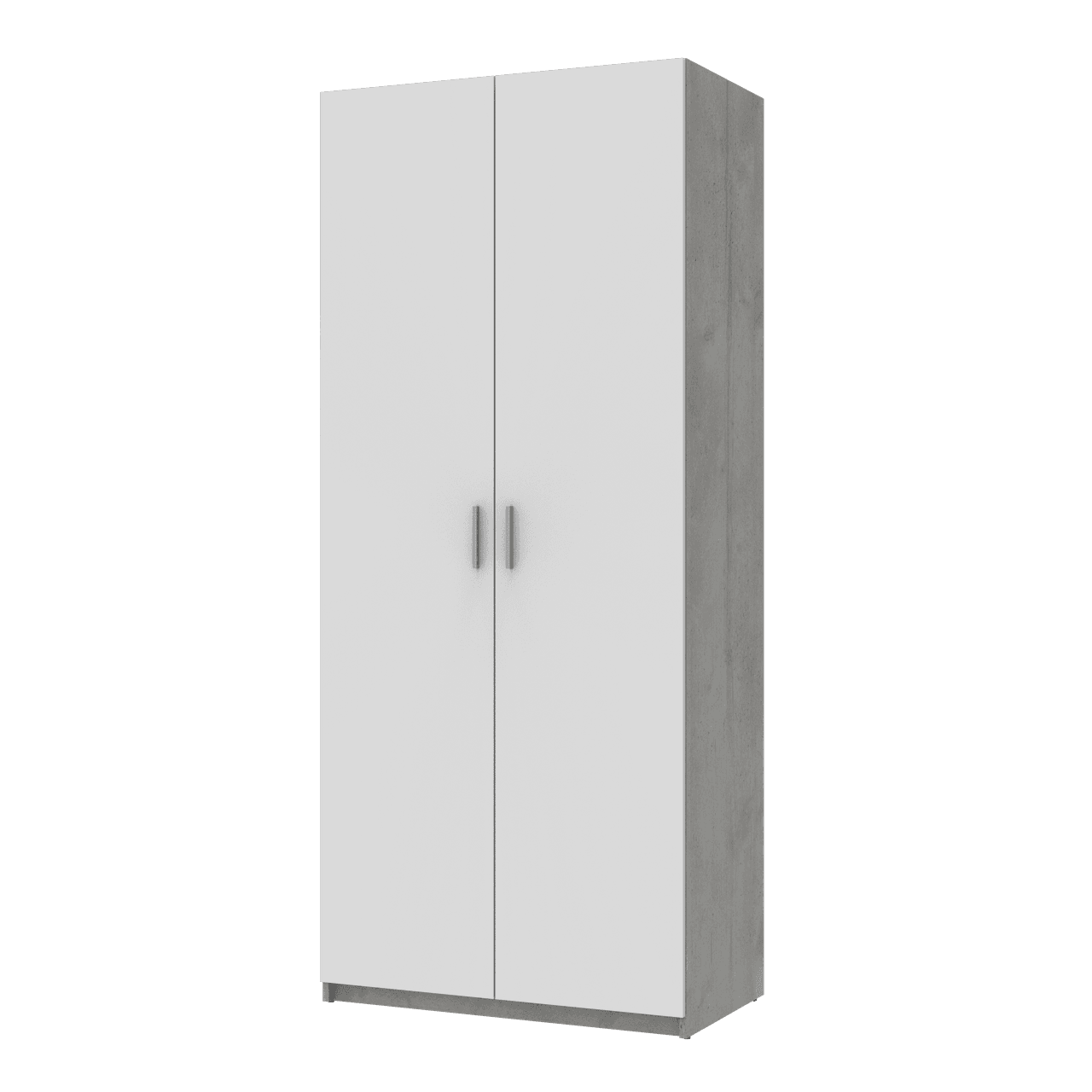 Розпашна Шафа для одягу Doros Кен Бетон / Білий 2 ДСП 90х52х210 (80737020)