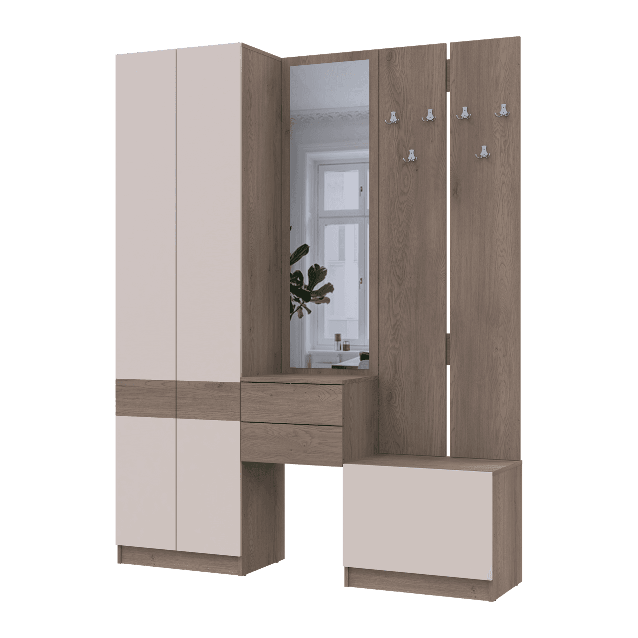 Передпокій Doros Сола Канноло/Кашемір ДСП / дзеркало 165х40х215 (42005231)