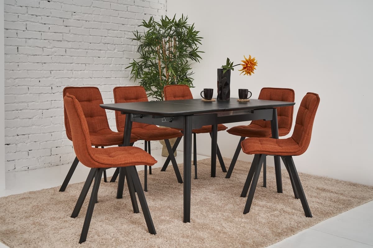 Керамічний стіл TM-76 чорний онікс + чорний 3