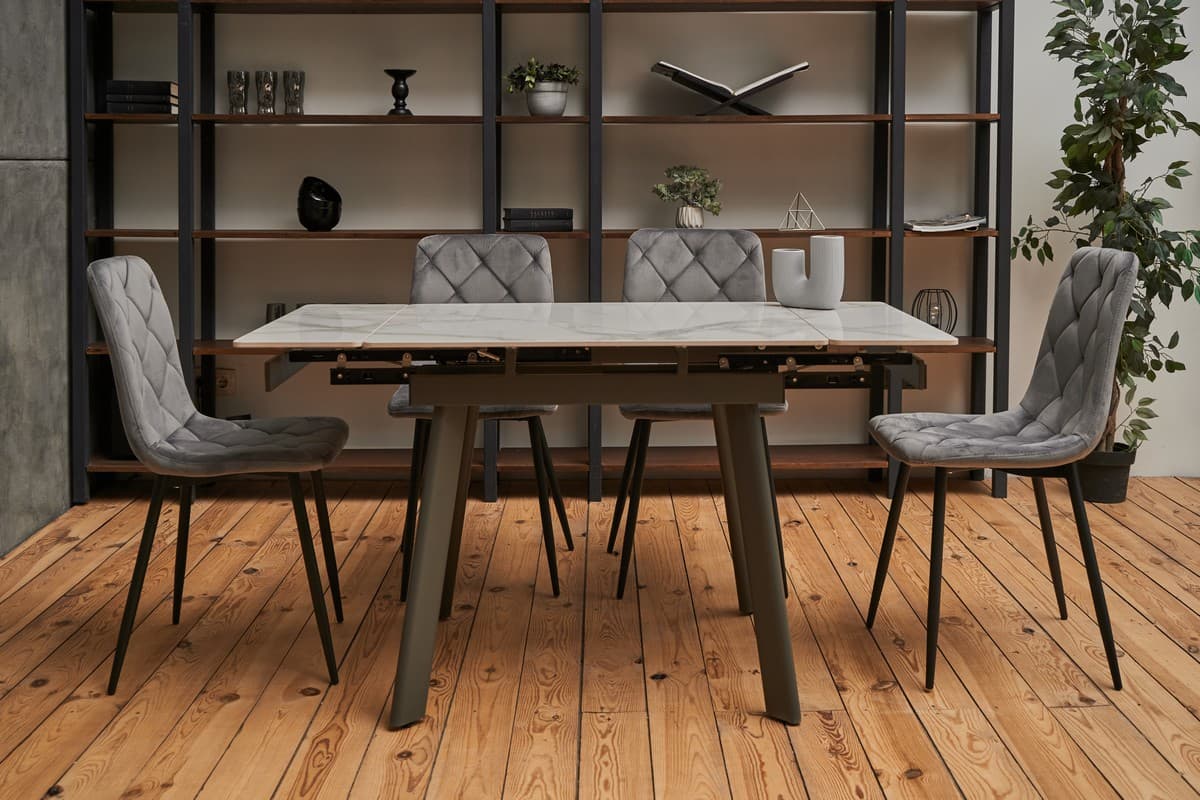 Стілець N-41 темно-сірий велюр + чорний 9