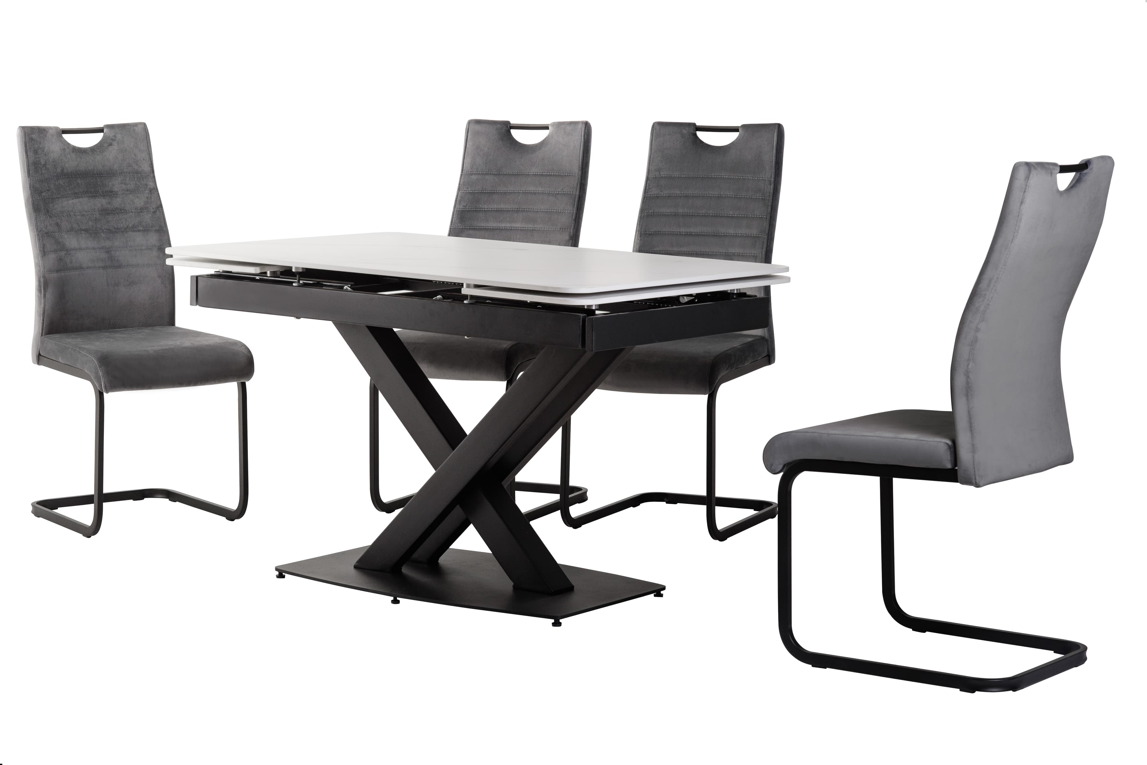 Стілець S-121 сірий велюр + чорний 10