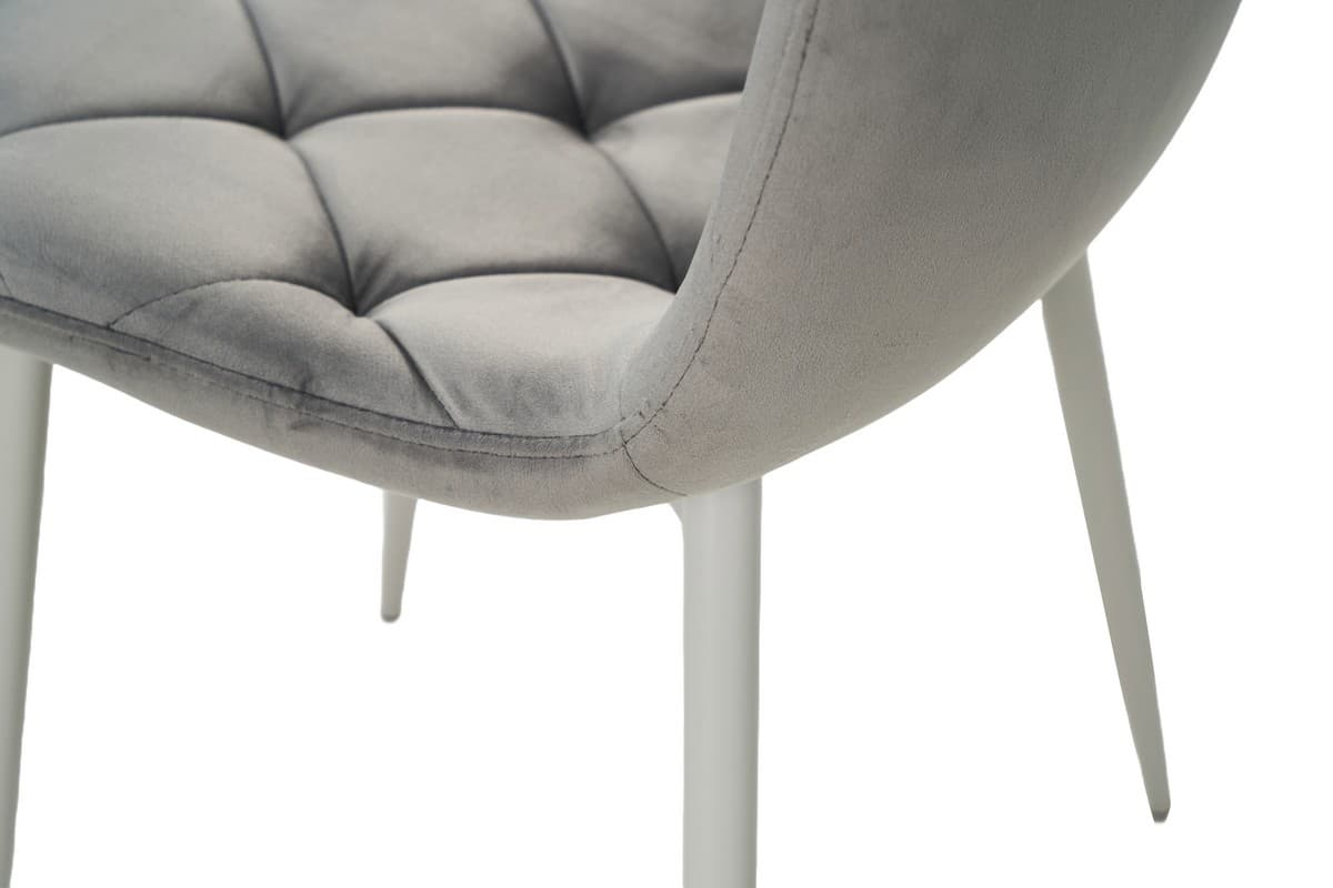 Стілець N-41 світло-сірий велюр + білий 9