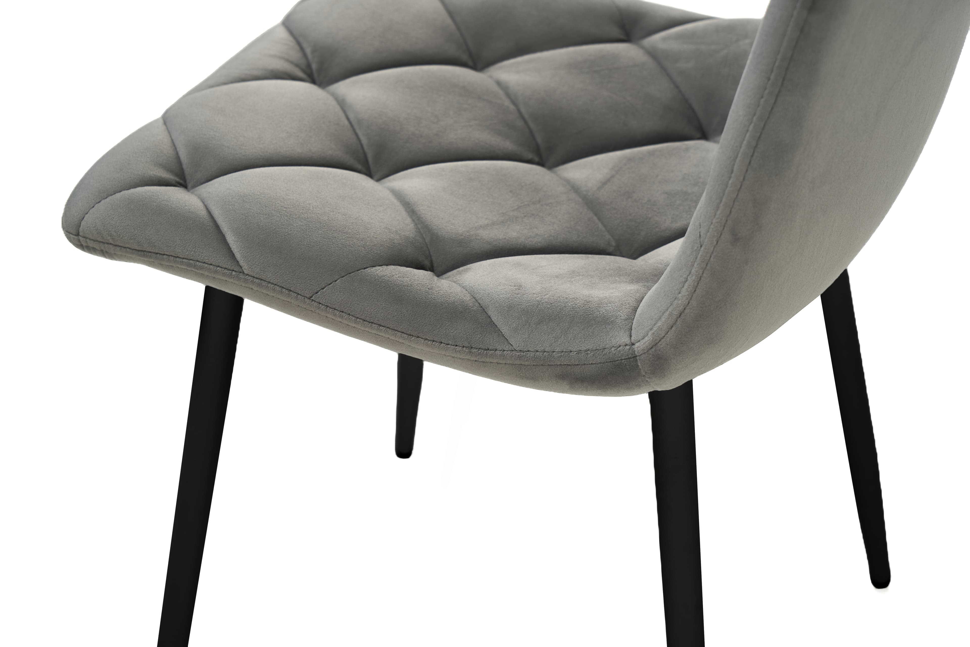 Стілець N-41 темно-сірий велюр + чорний 7