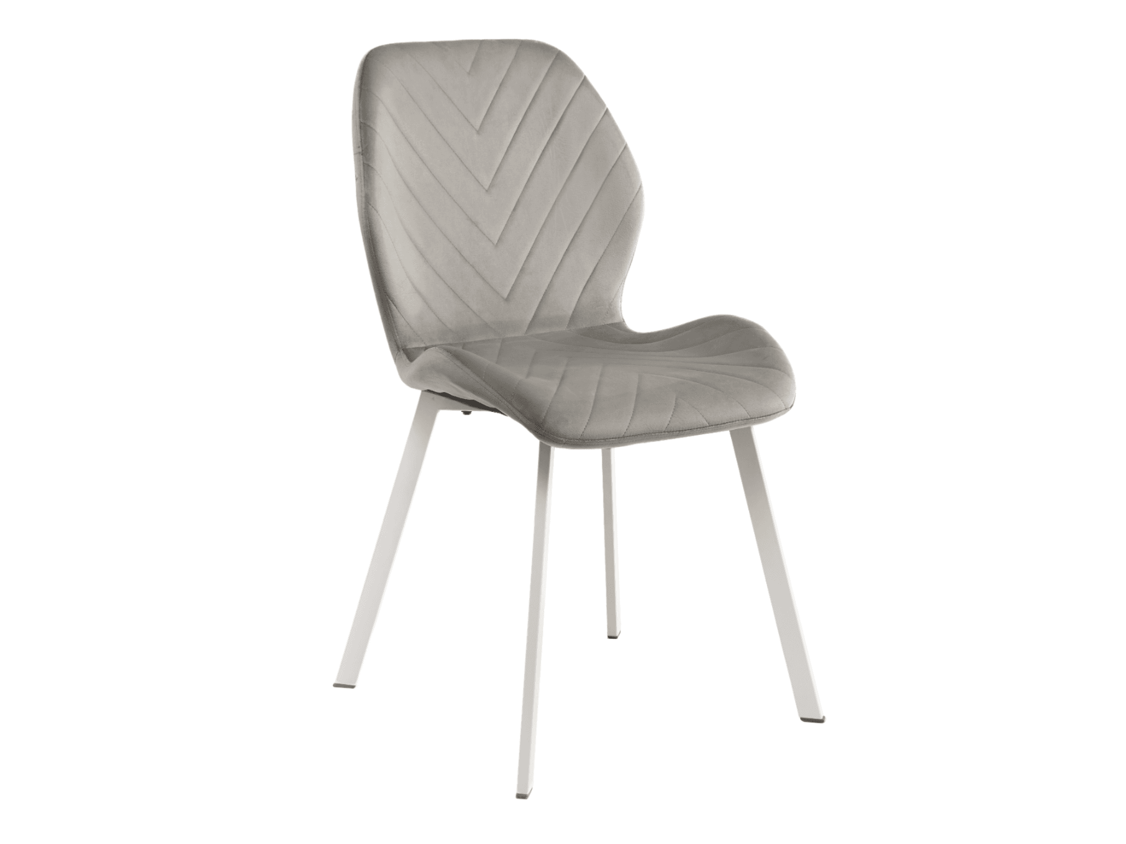Стілець N-54 світло-сірий велюр + білий
