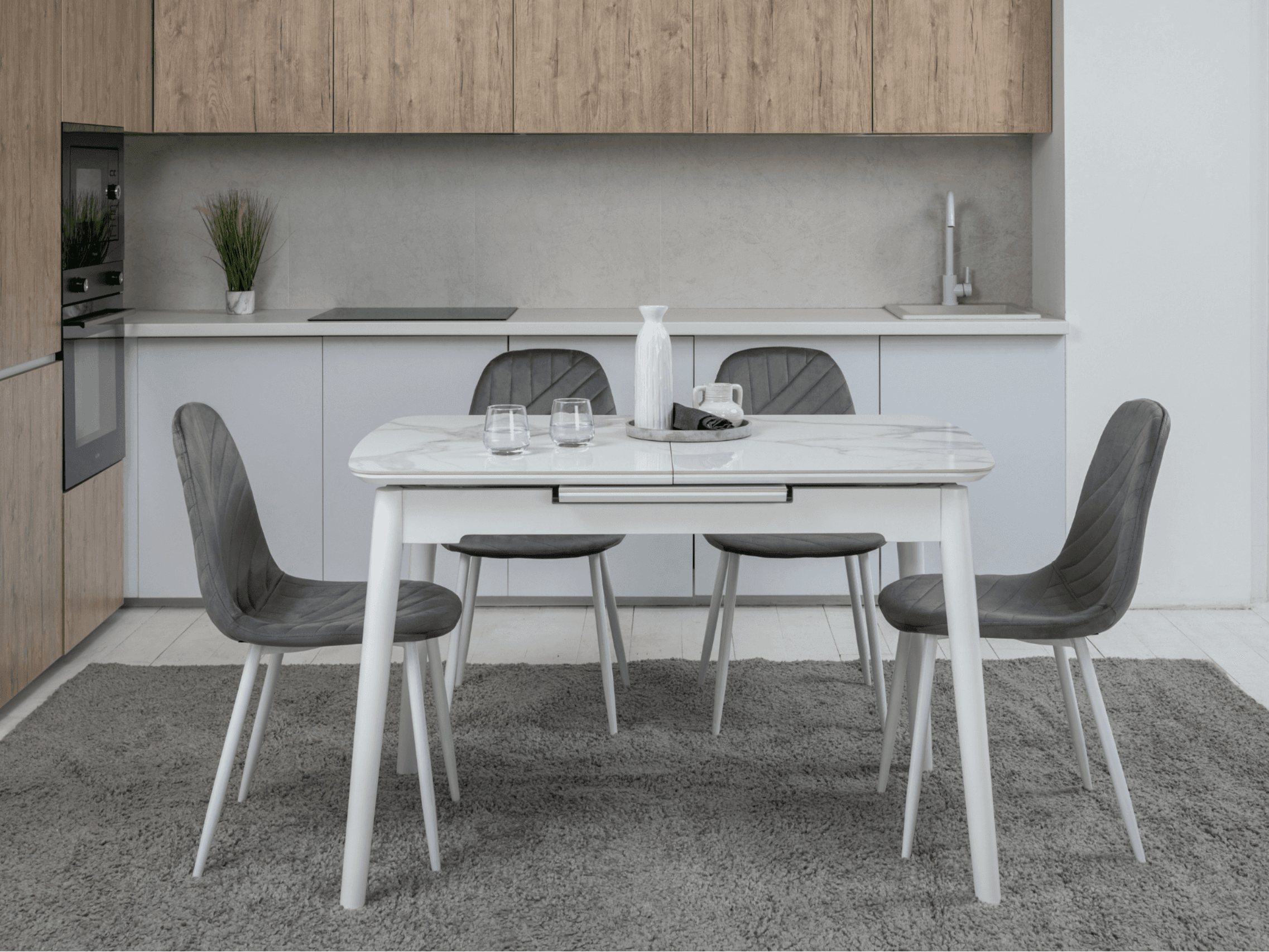 Керамічний стіл TM-76 вайт клауд + білий 3