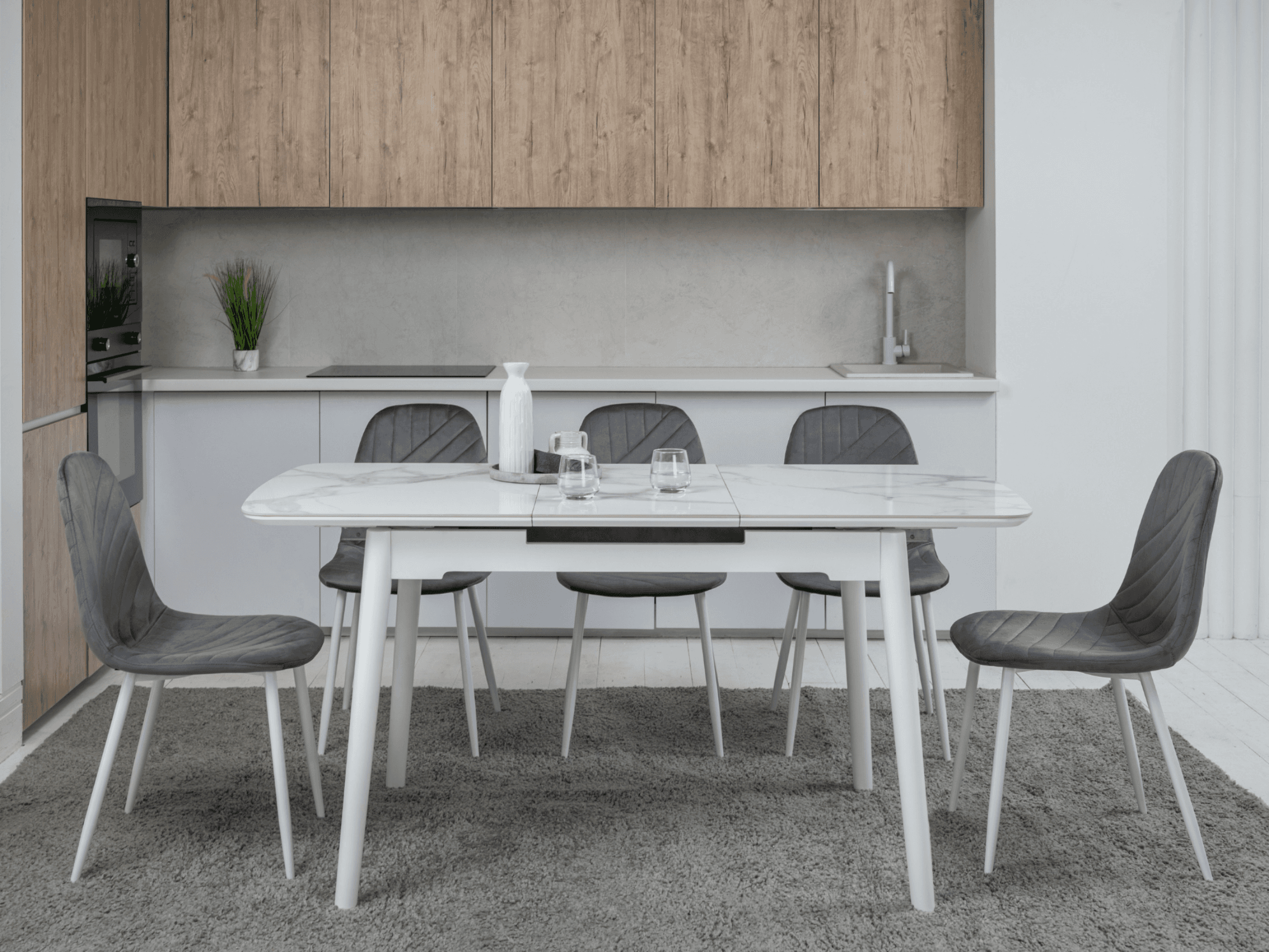 Керамічний стіл TM-76 вайт клауд + білий 4