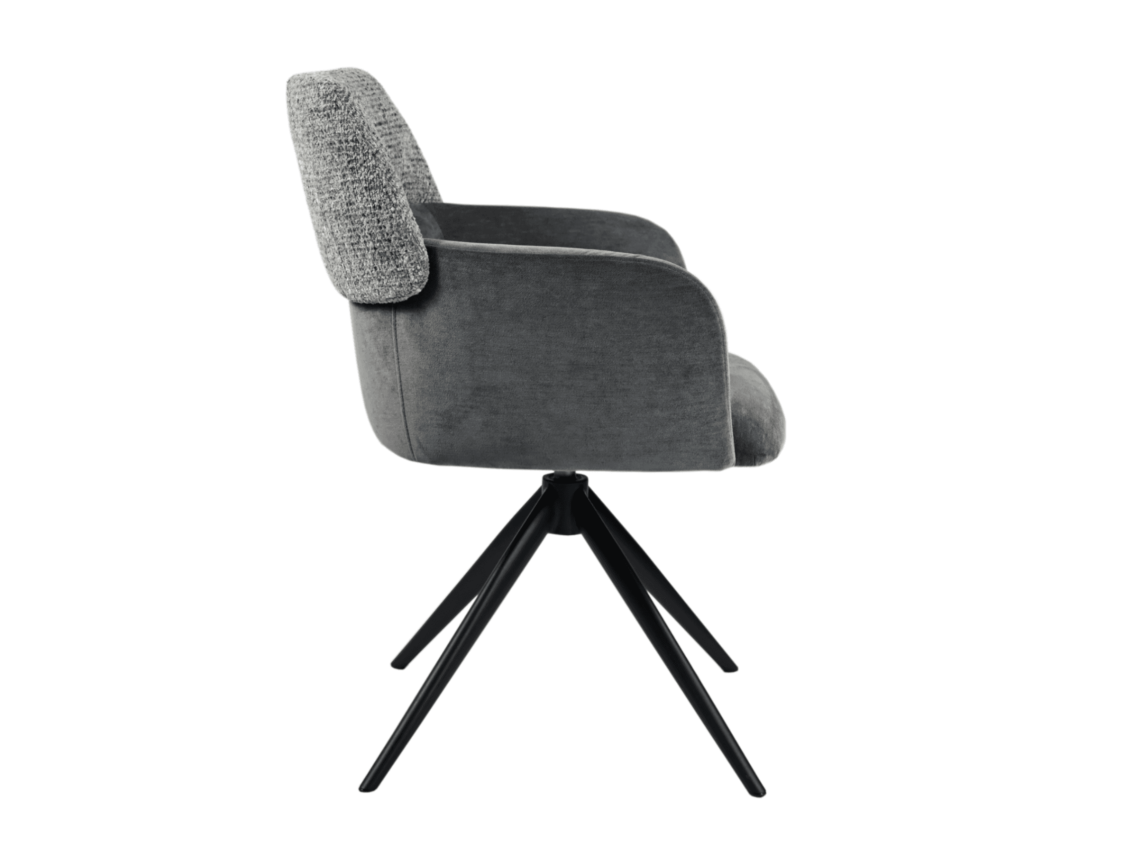 Стілець поворотний R-165 попільний + чорний 2