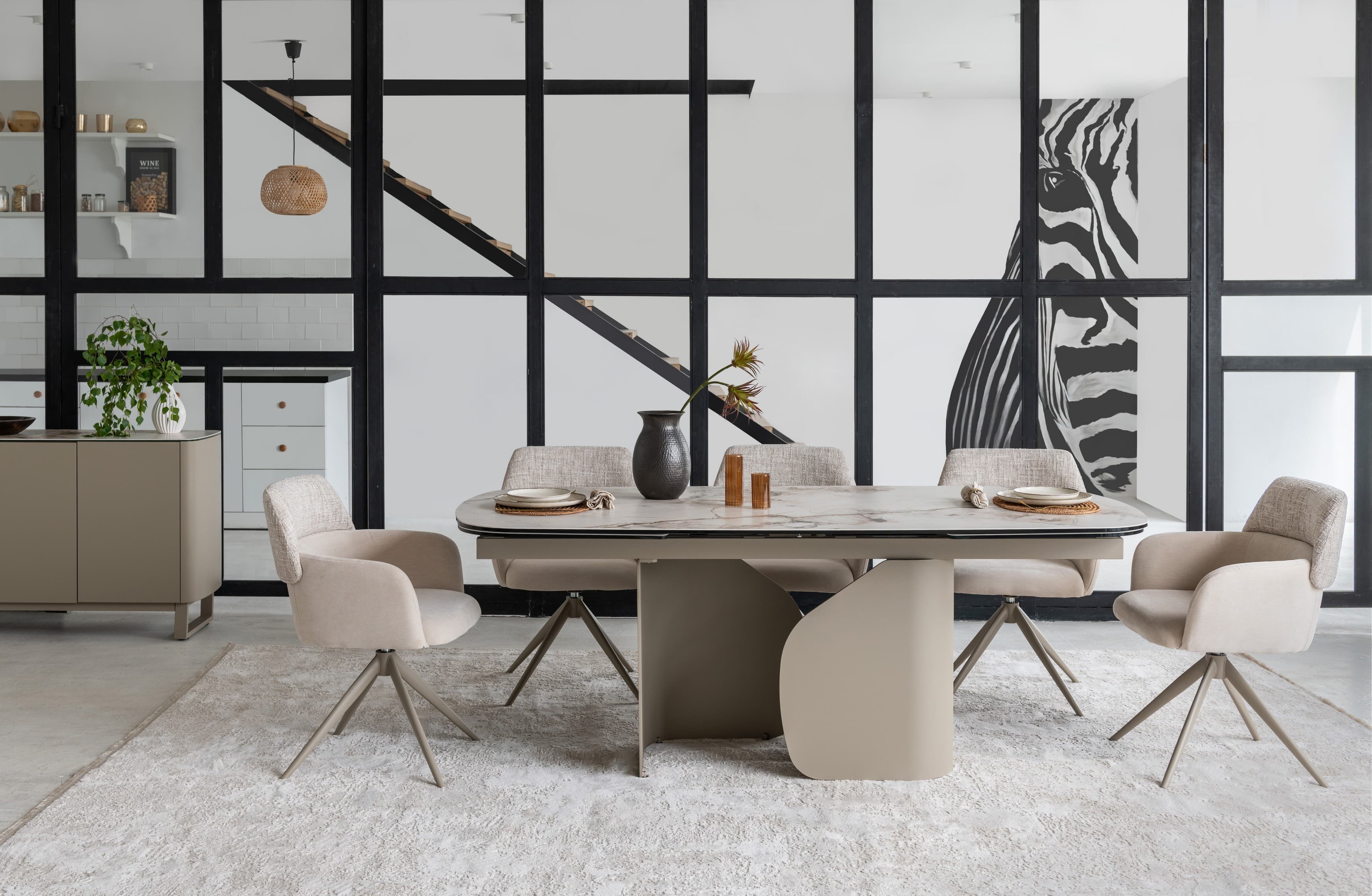 Керамічний стіл Крістіано TML-1300 аврора голд + бежевий 4