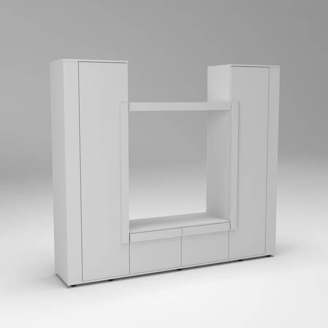 Стінка у вітальню під ТВ Ехо-4, Білий, 2080х420х1850