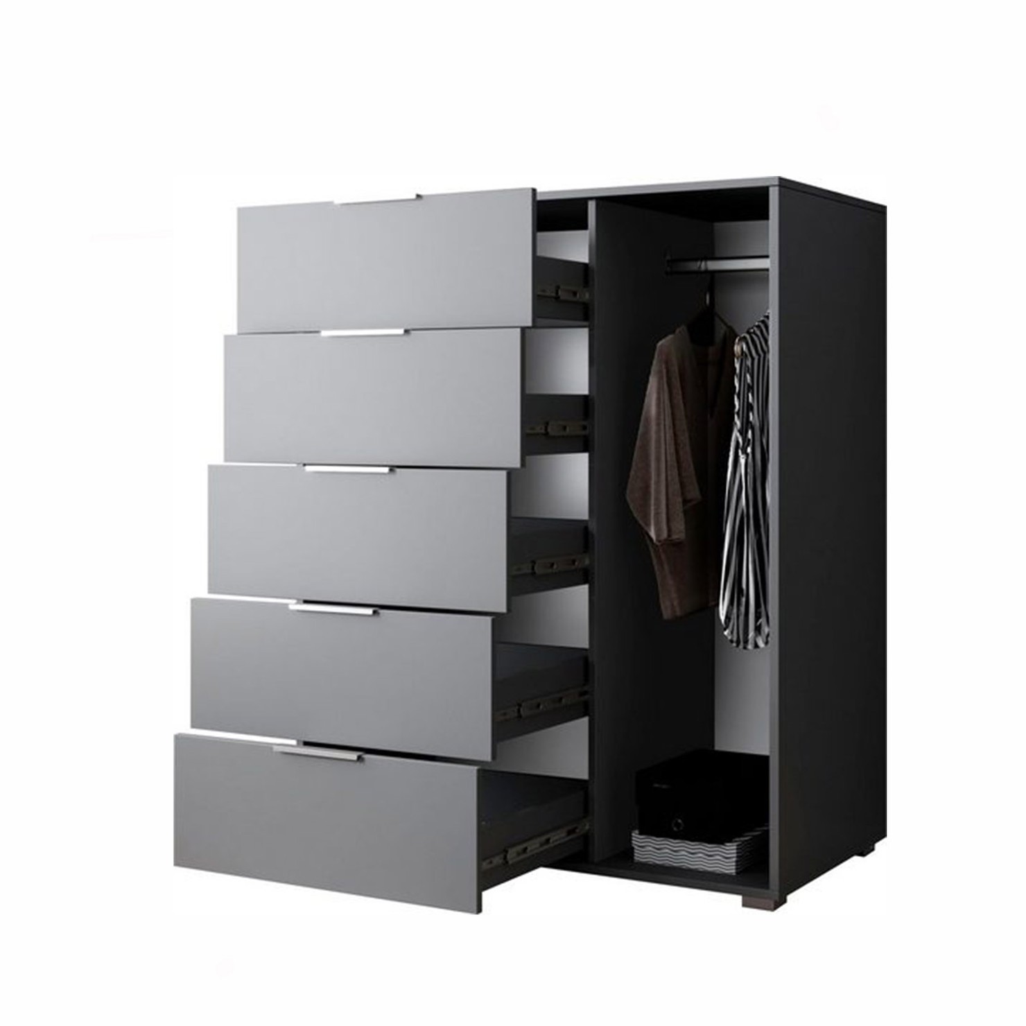 Комод Люція 5шх сірий графіт 105х127 см 2