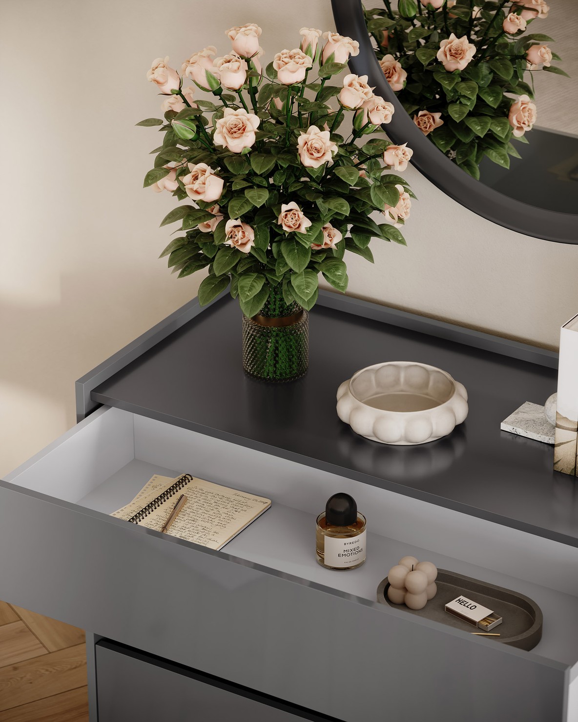 "Комод" Тео 100 см Антрацит 2