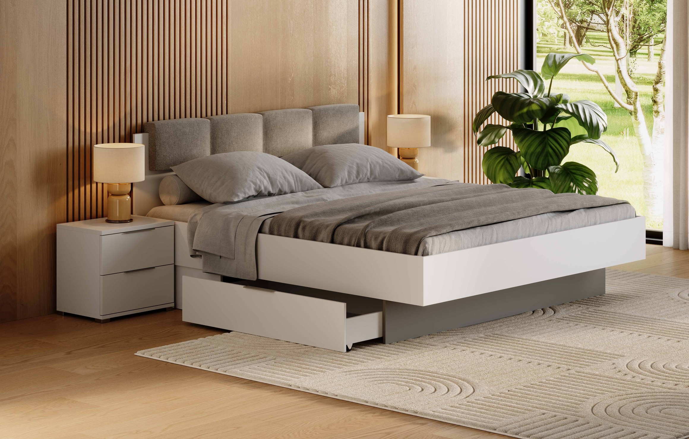 Двоспальне ліжко Barton 160x200 см з шухлядами без каркасу MiroMark 2