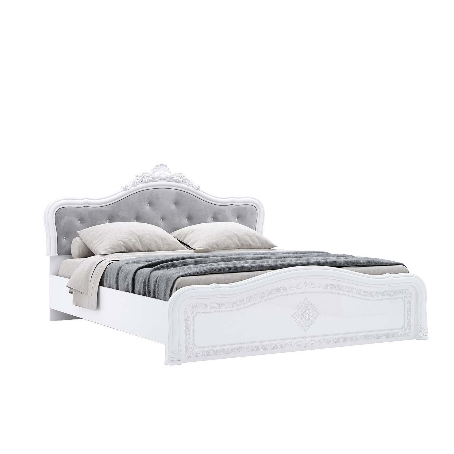 Двоспальне ліжко Luiza 180x200 см Глянець білий без каркасу MiroMark 2