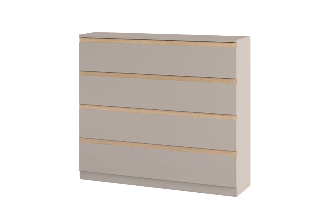 Комод Фріда з 4 шухлядами 100 см, тоффі / дуб сонома