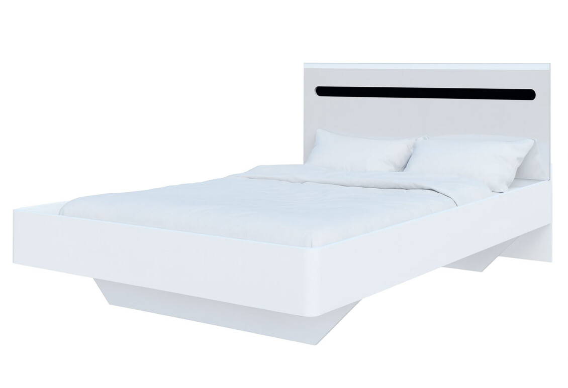 Ліжко Бянко (без вкладу) 160х200 см, Біле з чорною вставкою
