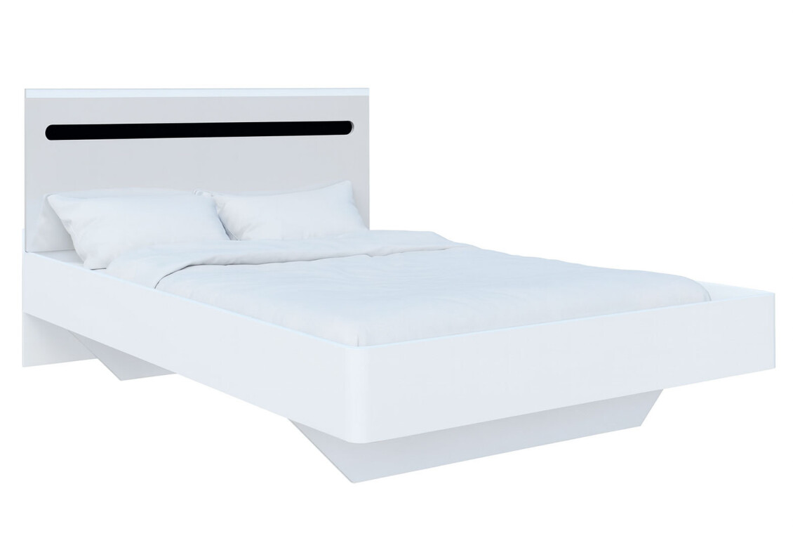 Ліжко Бянко (без вкладу) 160х200 см, Біле з чорною вставкою 4