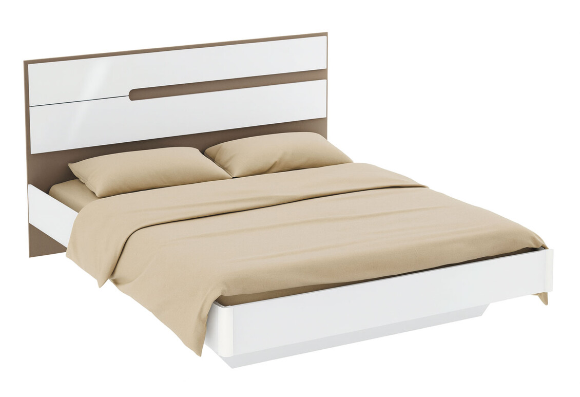 Ліжко Лінда 160х200 см (без вкладу), Німфеа Альба, лак, вставки тоффі