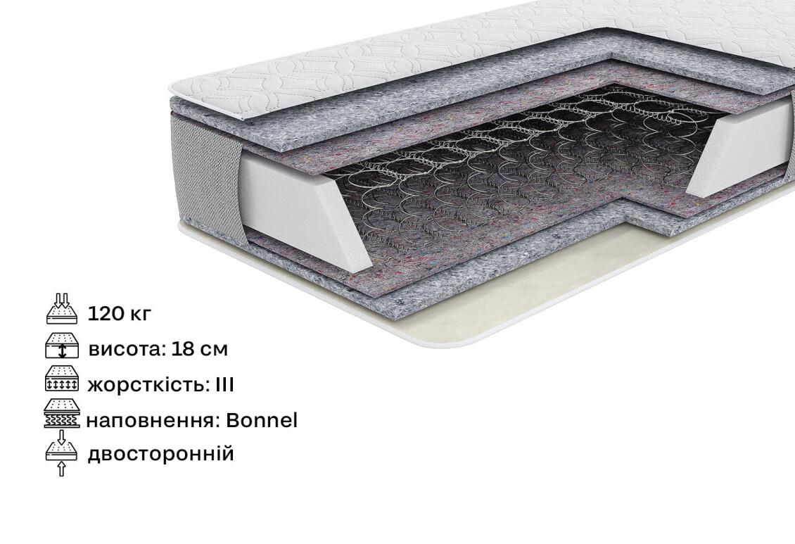 Ліжко Ромбо із вкладом і матрацом 160х200 см, артвуд світлий 4