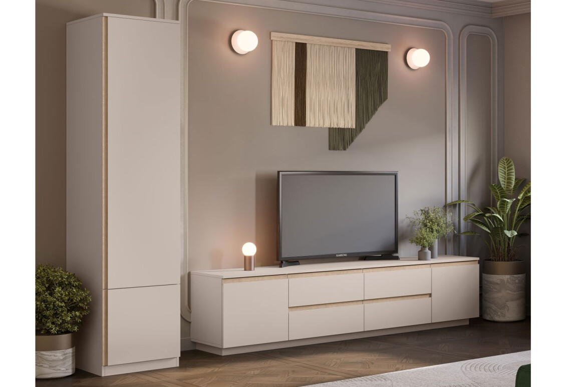 Пенал Фріда з 2 дверцятами 50 см, тоффі / дуб сонома 3