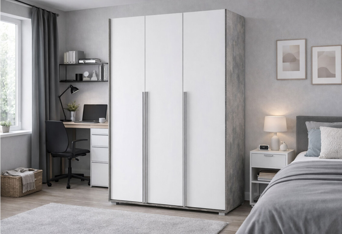 Шафа Алекса 3-дверна 120 см Ательє світлий / Німфеа альба 2