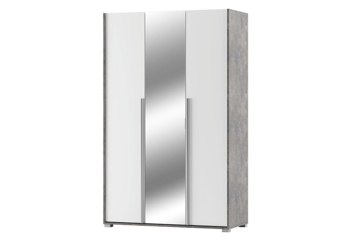 Шафа Алекса 3-дверна з дзеркалом 120 см Ательє світлий / Німфеа альба