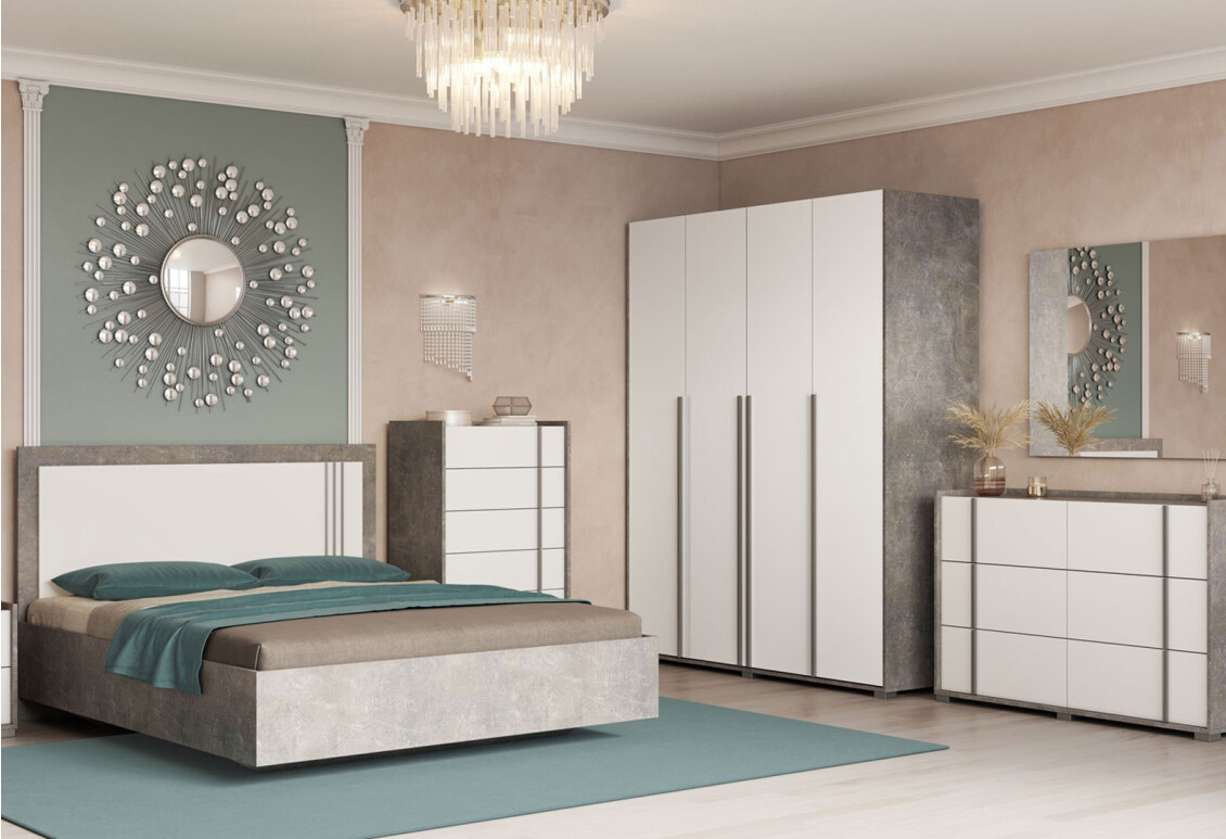 Шафа Алекса 4-дверна 180 см Ательє світлий / Німфеа альба 2