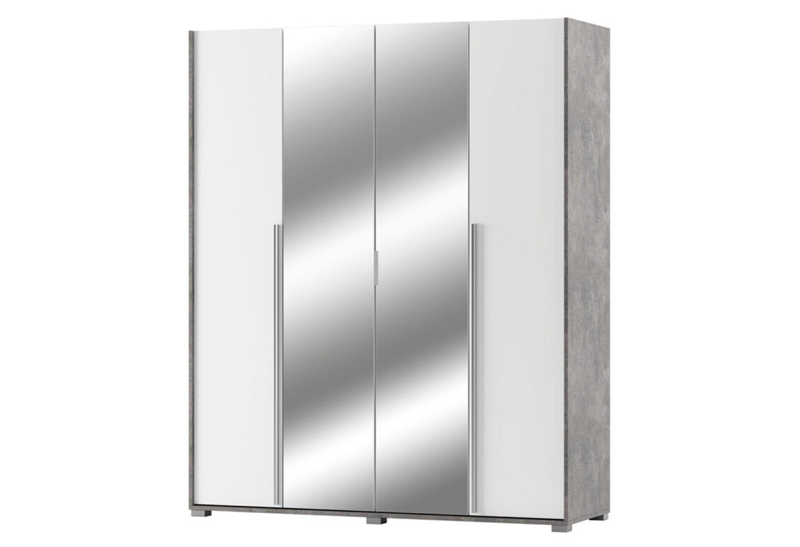 Шафа Алекса 4-дверна з дзеркалом 180 см Ательє світлий / Німфеа альба