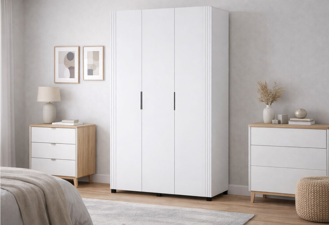 Шафа Амелія 3-дверна 120 см, біла 2