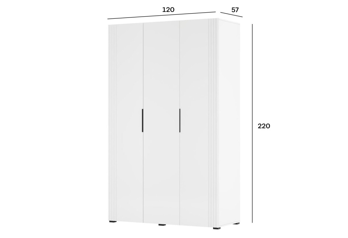 Шафа Амелія 3-дверна 120 см, біла 5