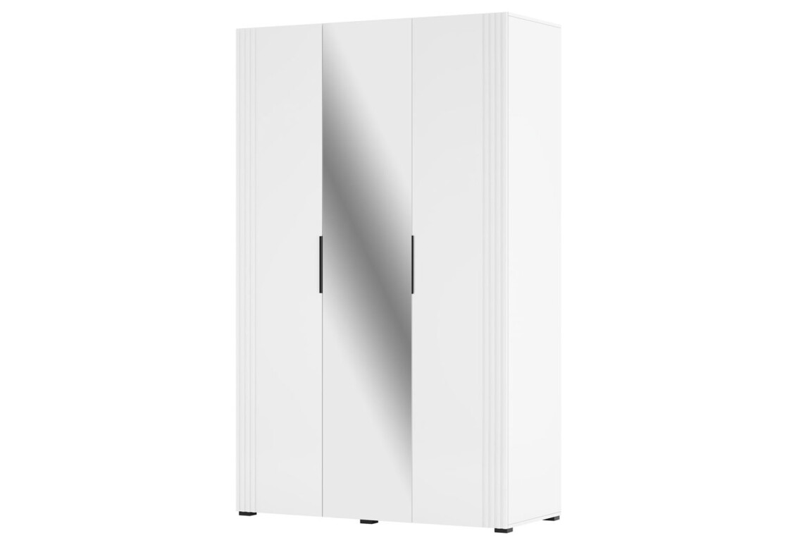 Шафа Амелія 3-дверна з дзеркалом 120 см, біла