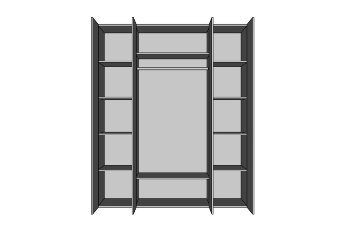 Шафа Амелія 4-дверна з дзеркалом 180 см, біла 4