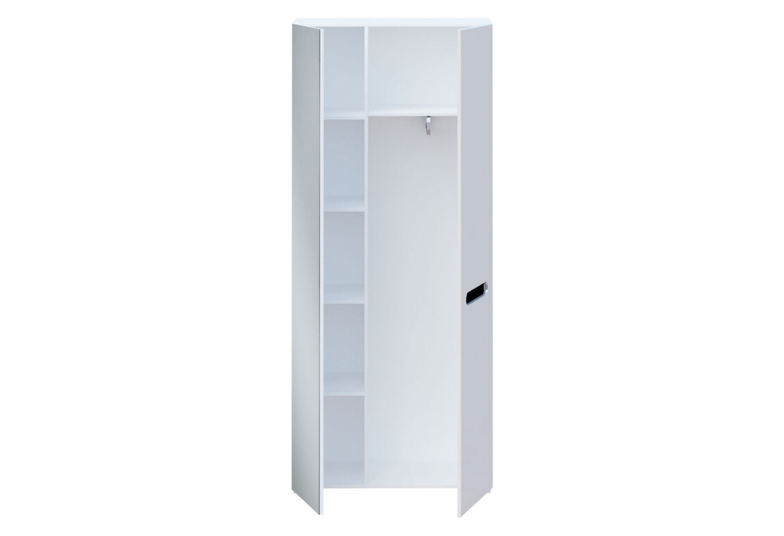 Шафа Бянко 2-дверна з дзеркалом 90 см Біла з чорною вставкою 3